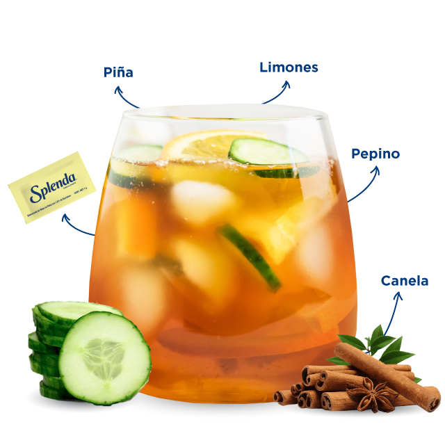 Jugo de pepino con canela endulzado con Splenda