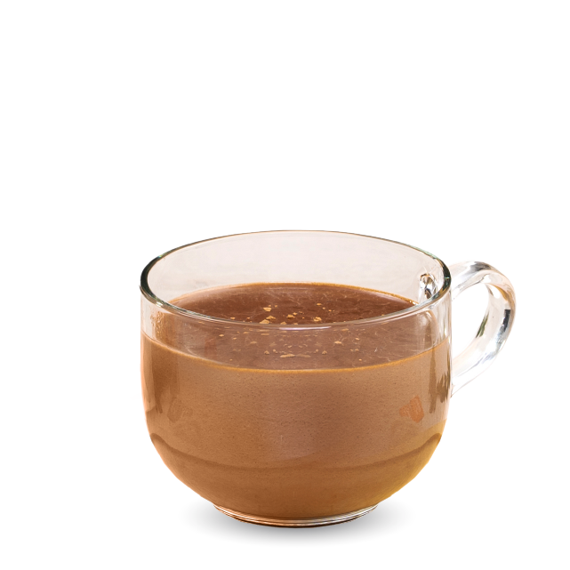 Un exquisito chocolate caliente con crema de cacahuate