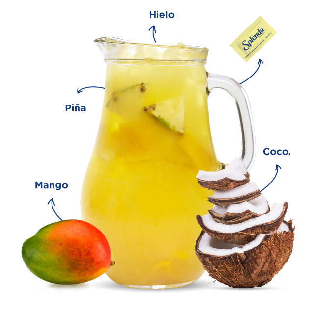 agua de piña con mango bajo en calorías